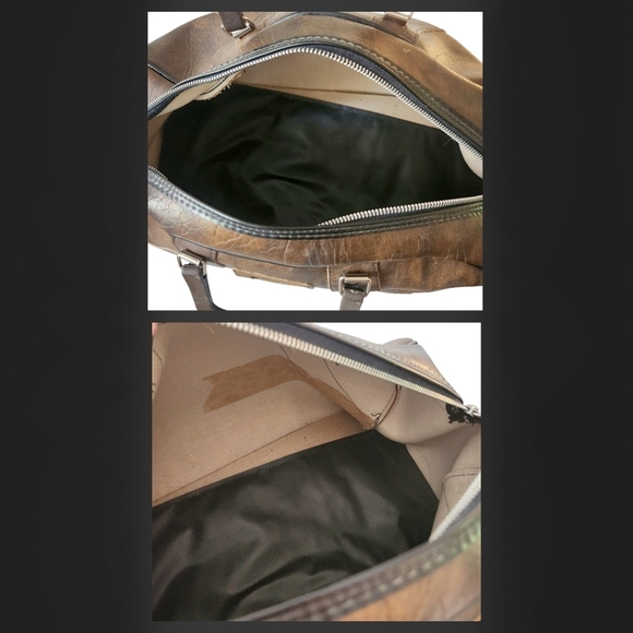 Vintage 1970s Brown Faux Leather Overnight Bag UK Made Weekend Travel Satchel - Picture 6 of 14